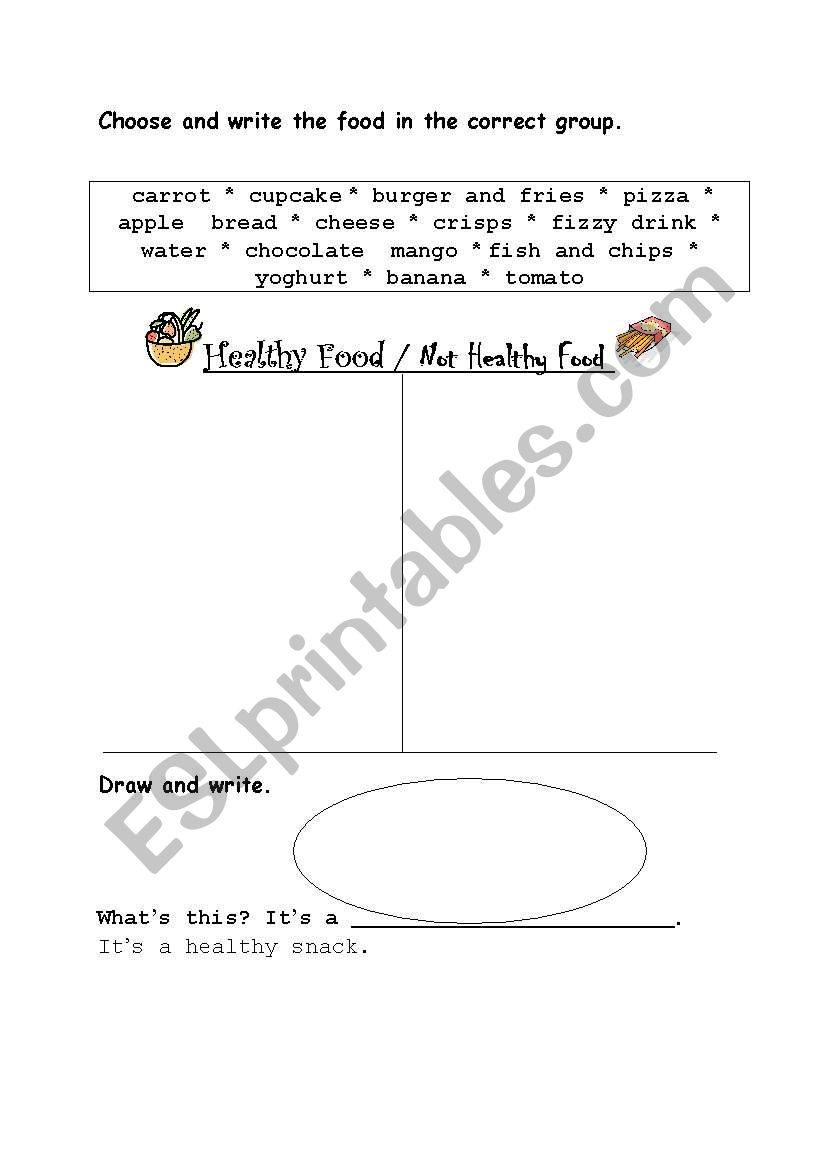 Healthy Food worksheet