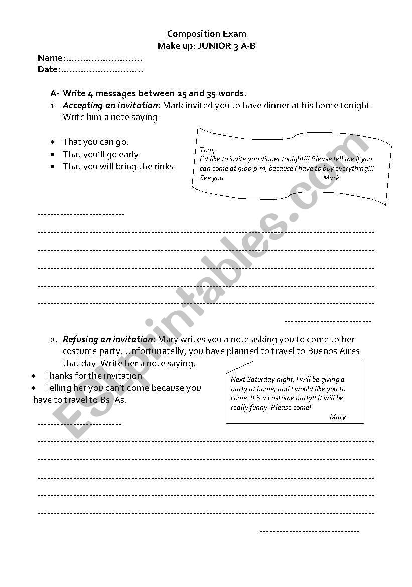 composition quiz worksheet