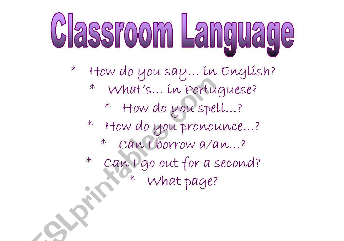 Classroom language + Agreeing / Disagreeing + Giving opinion