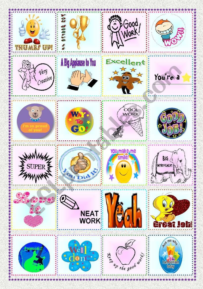 24 Reward Stickers worksheet