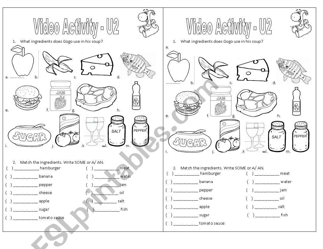 Video - Some / A / AN worksheet