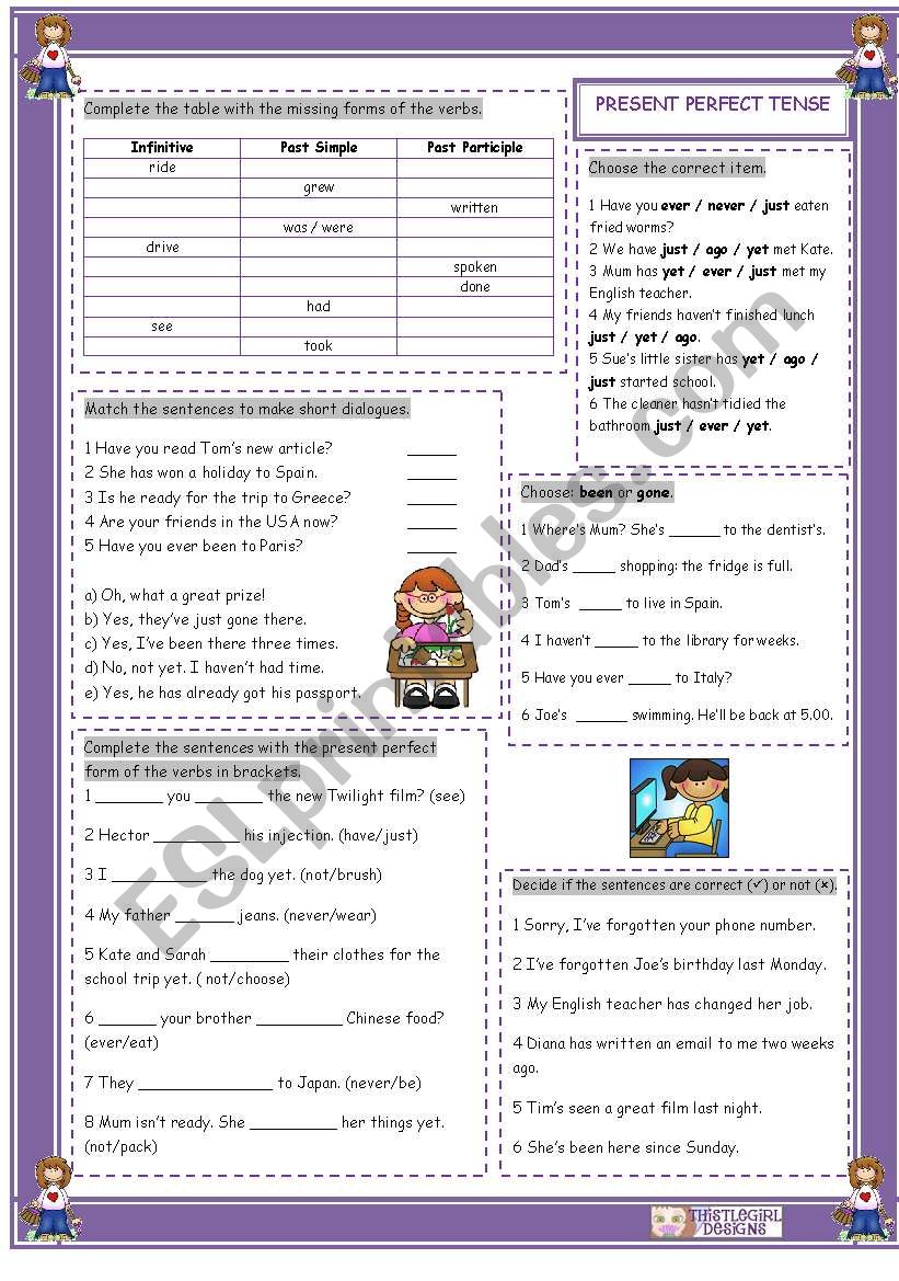 Present Perfect Tense worksheet