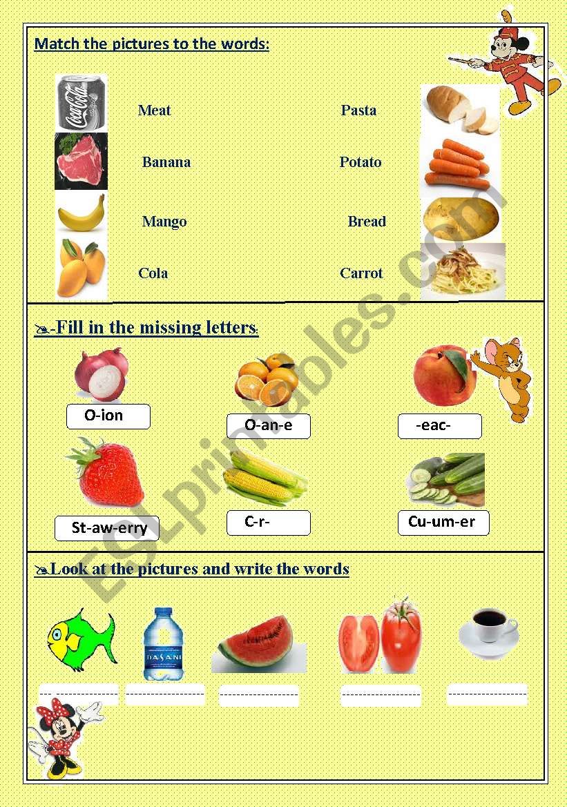 food worksheet