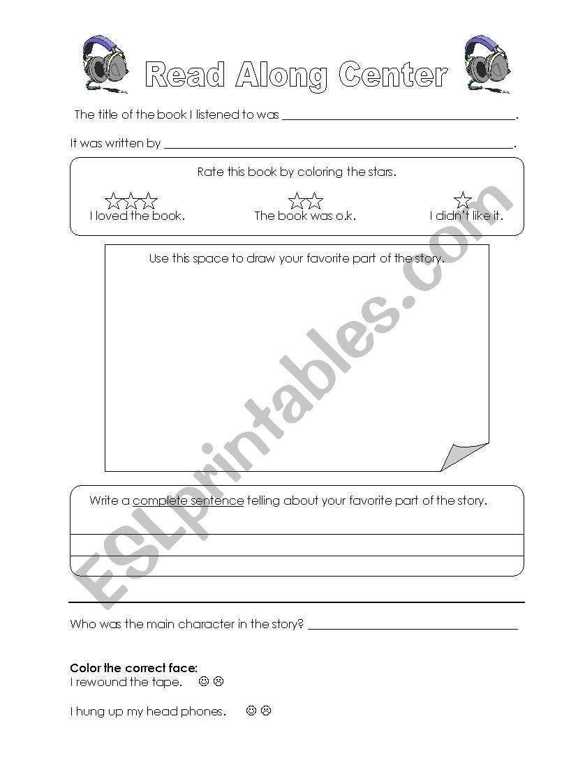 Listening Center Report worksheet