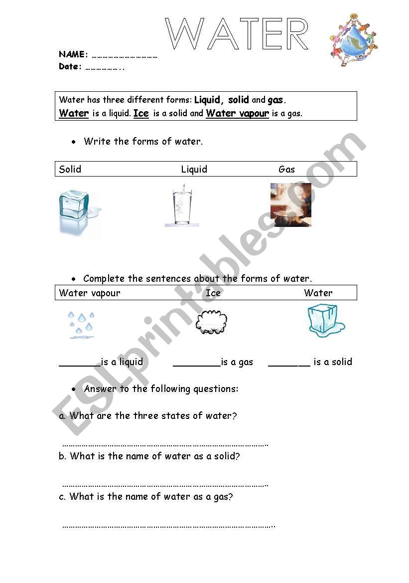 water worksheet