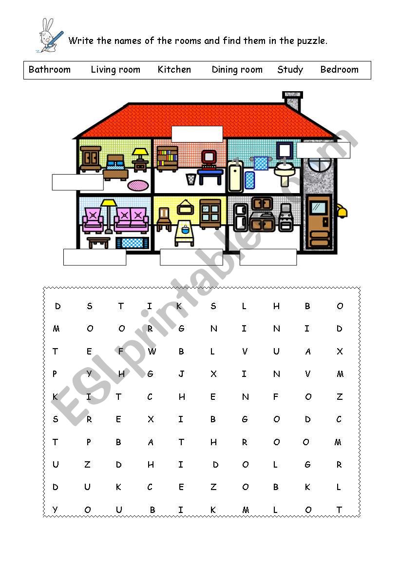 Parts of the House worksheet