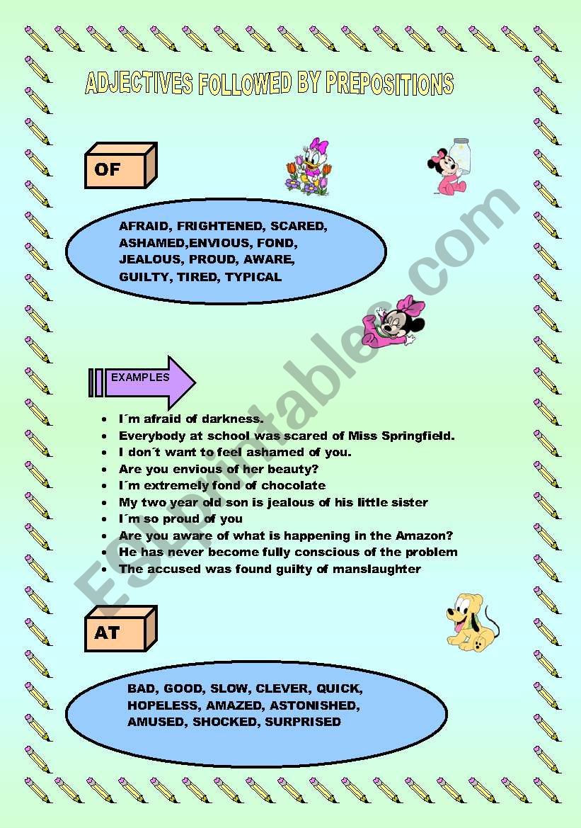ADJECTIVES FOLLOWED BY PREPOSITIONS
