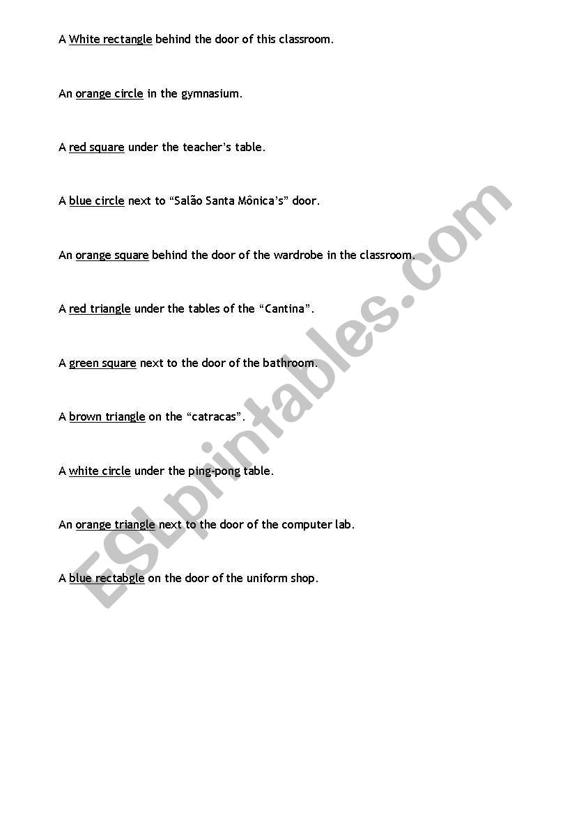 Shapes hunt! worksheet