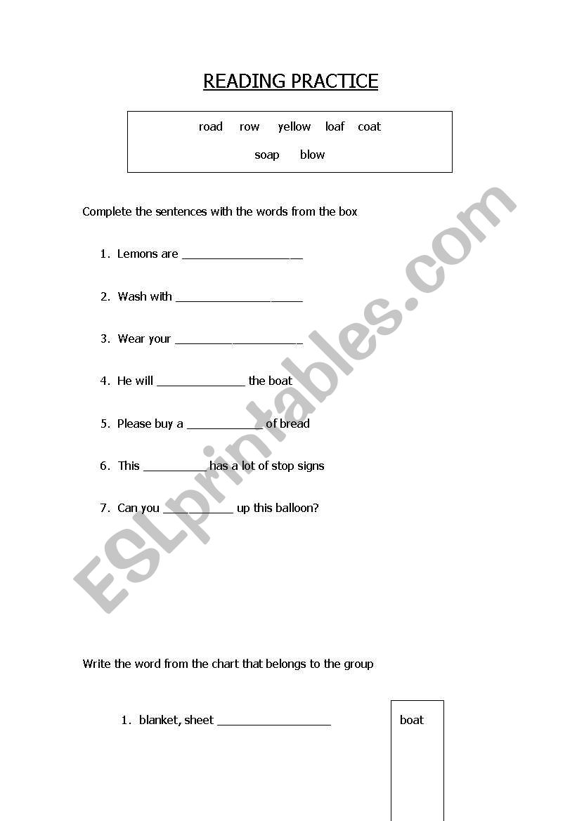 Reading practice for second grade ESL