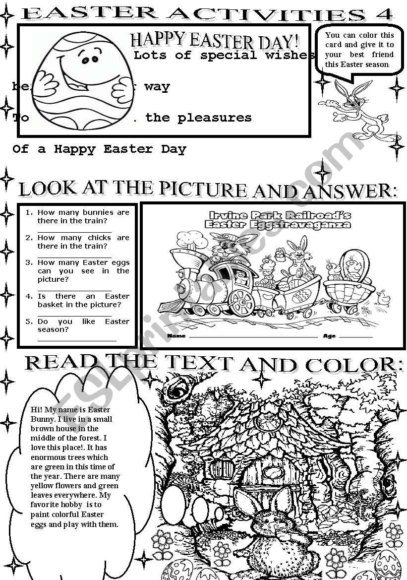 EASTER ACTIVITIES 4 worksheet