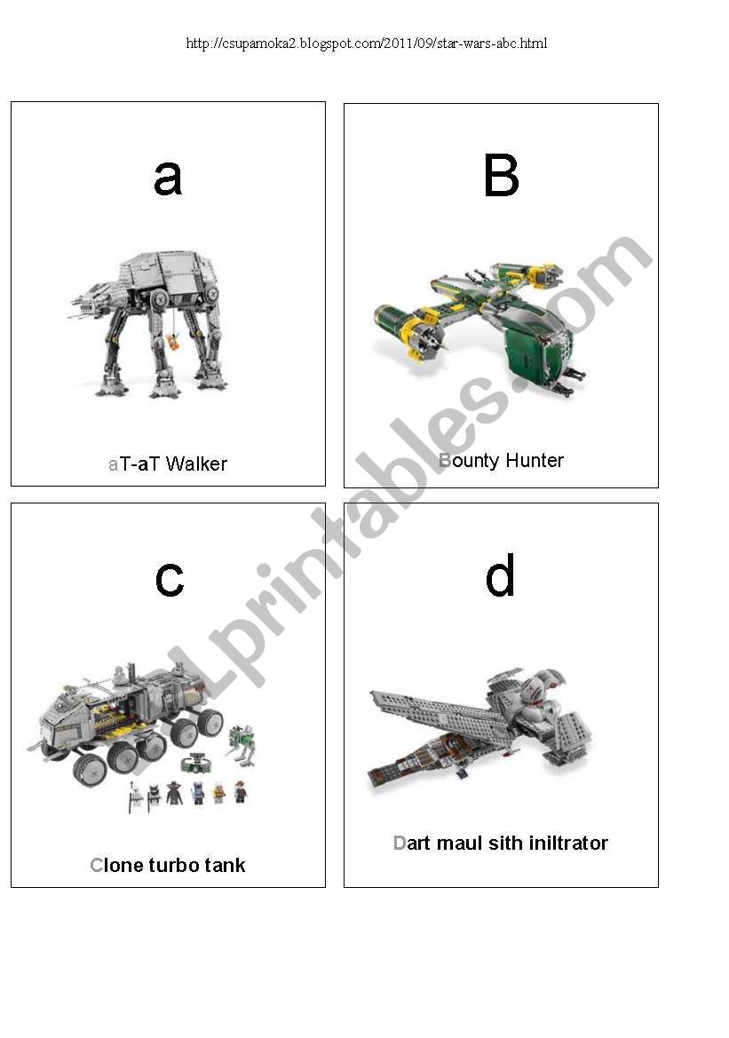 Star Wars ABC spaceships worksheet