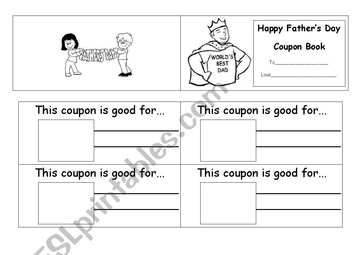 Fathers Day Coupon Book worksheet