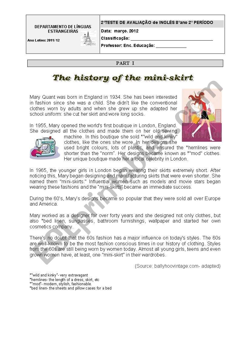 Test  abou Fashion-the history of the miniskirt