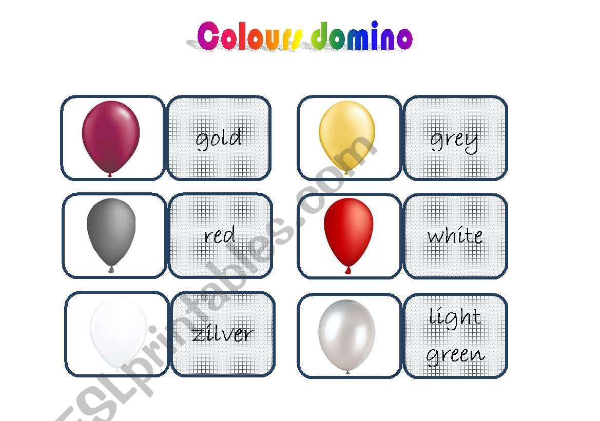 colours domino worksheet