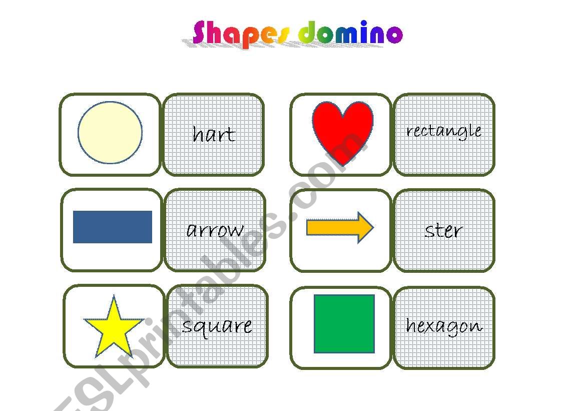 shapes domino worksheet