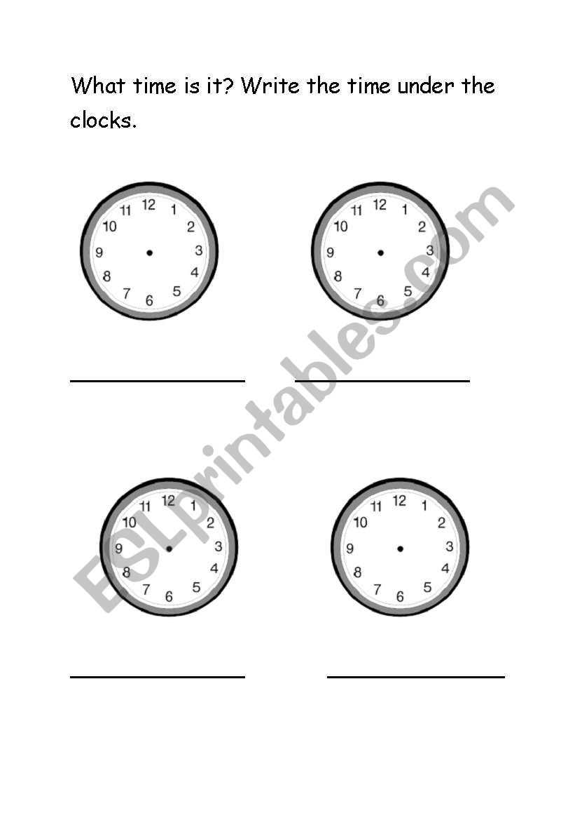 Read the time worksheet