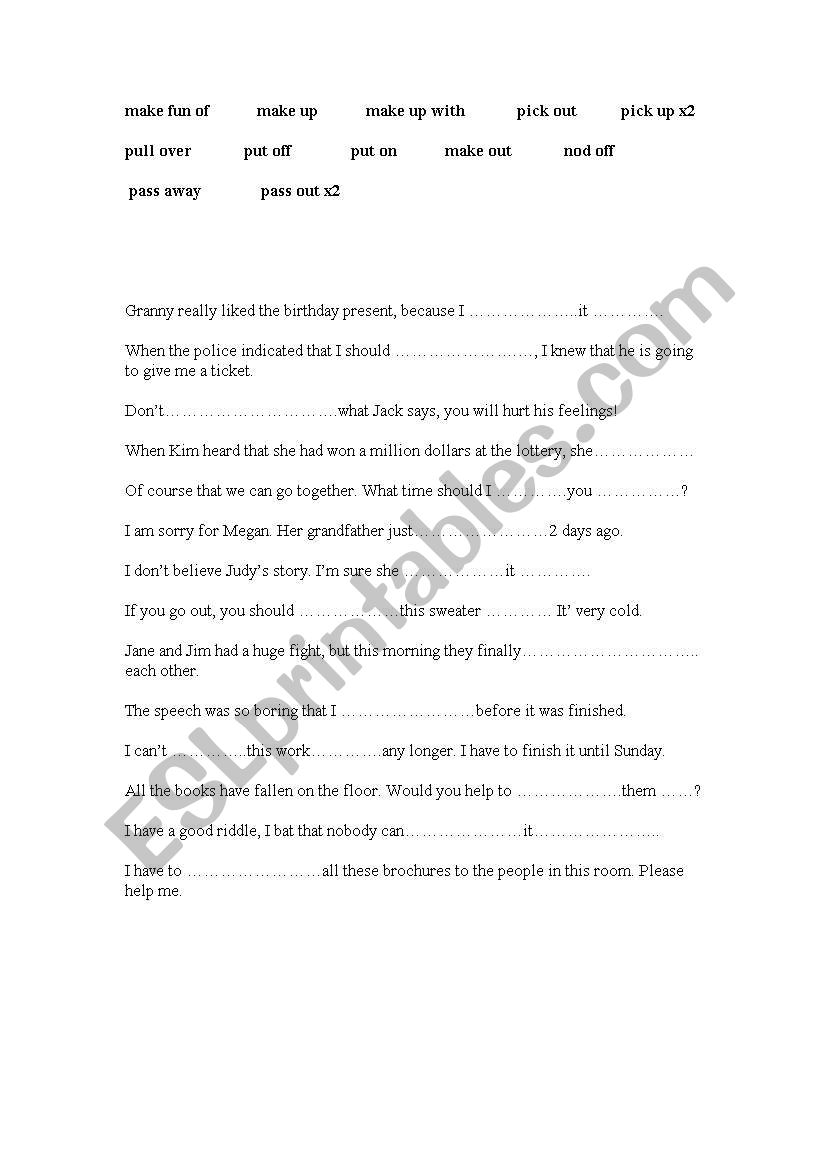 phrasals6 worksheet