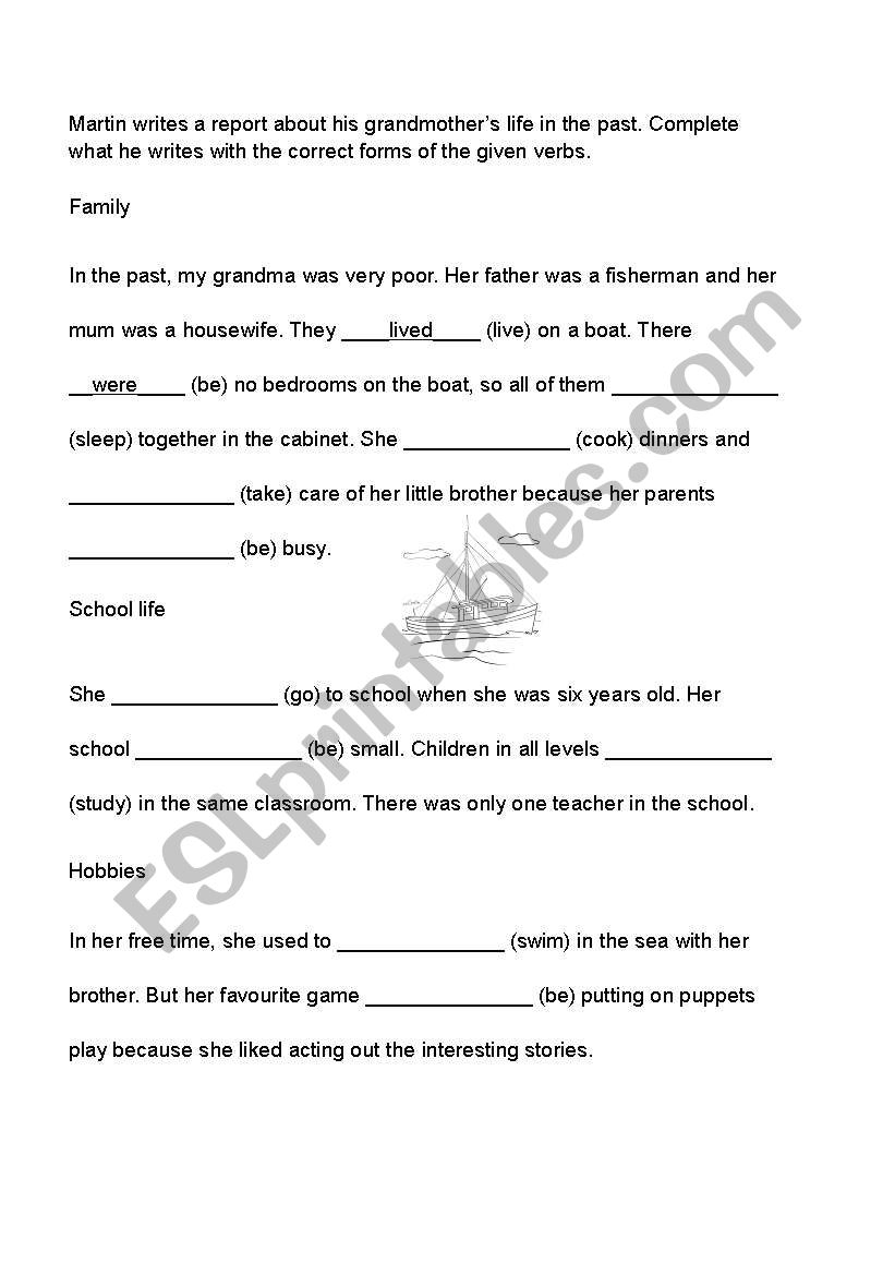 worksheet for past tense worksheet