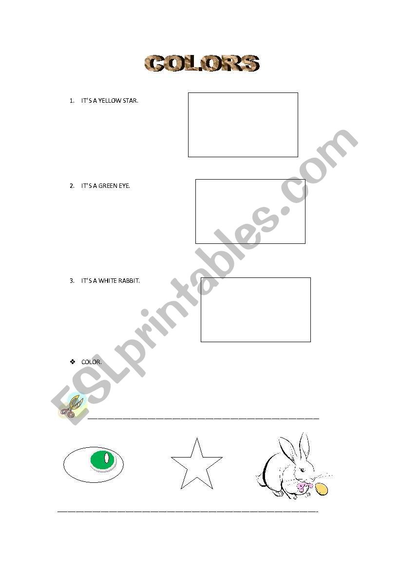 COLORS worksheet
