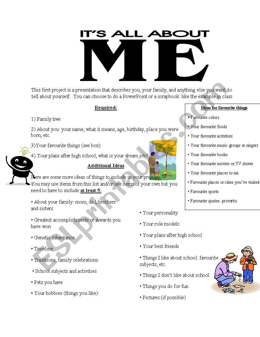 ALL ABOUT ME  worksheet