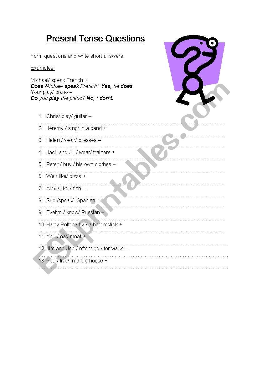 Present Simple Questions worksheet