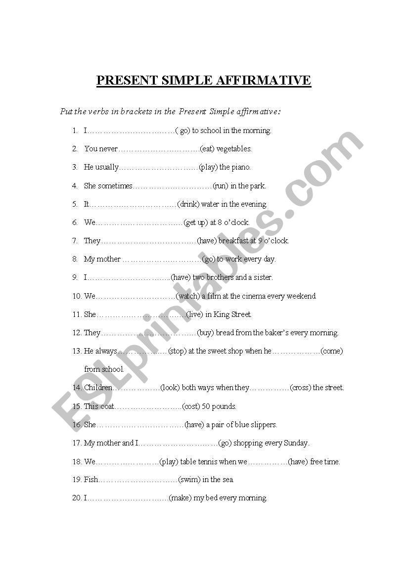 Present Simple - ESL worksheet by Georgy2804