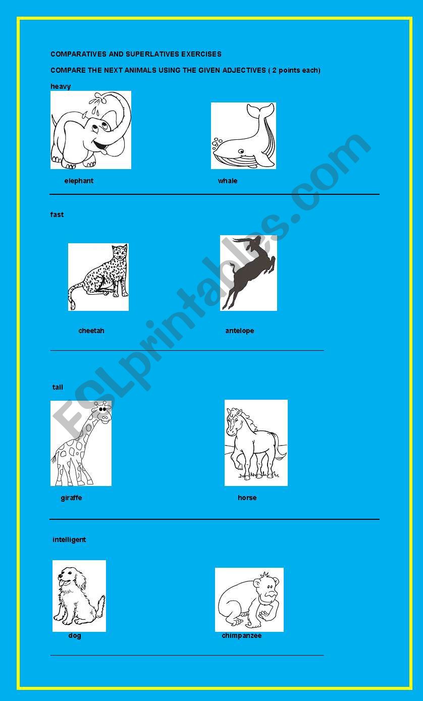 comparatives and superlatives worksheet