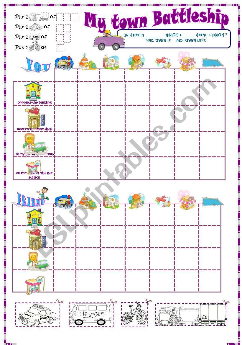 City battleship with there is and prepositions