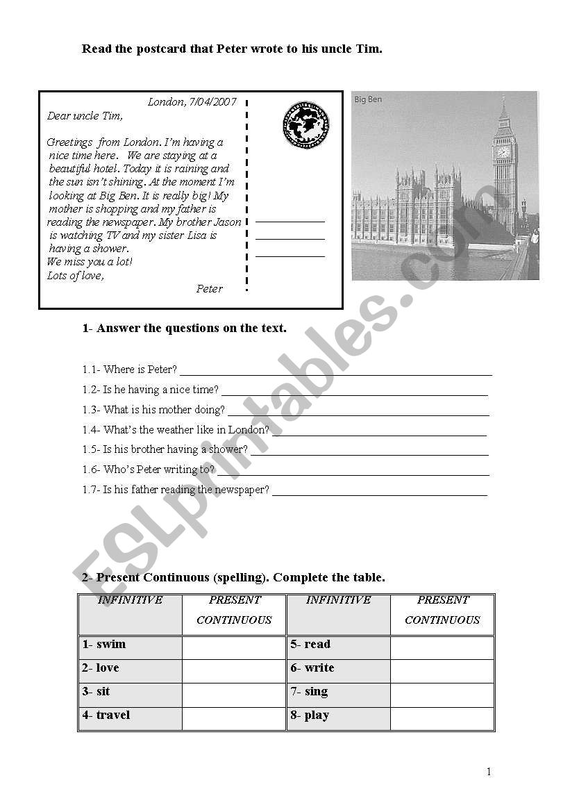 actions worksheet