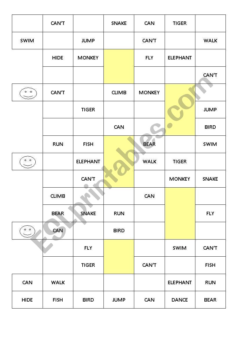 can / cant worksheet