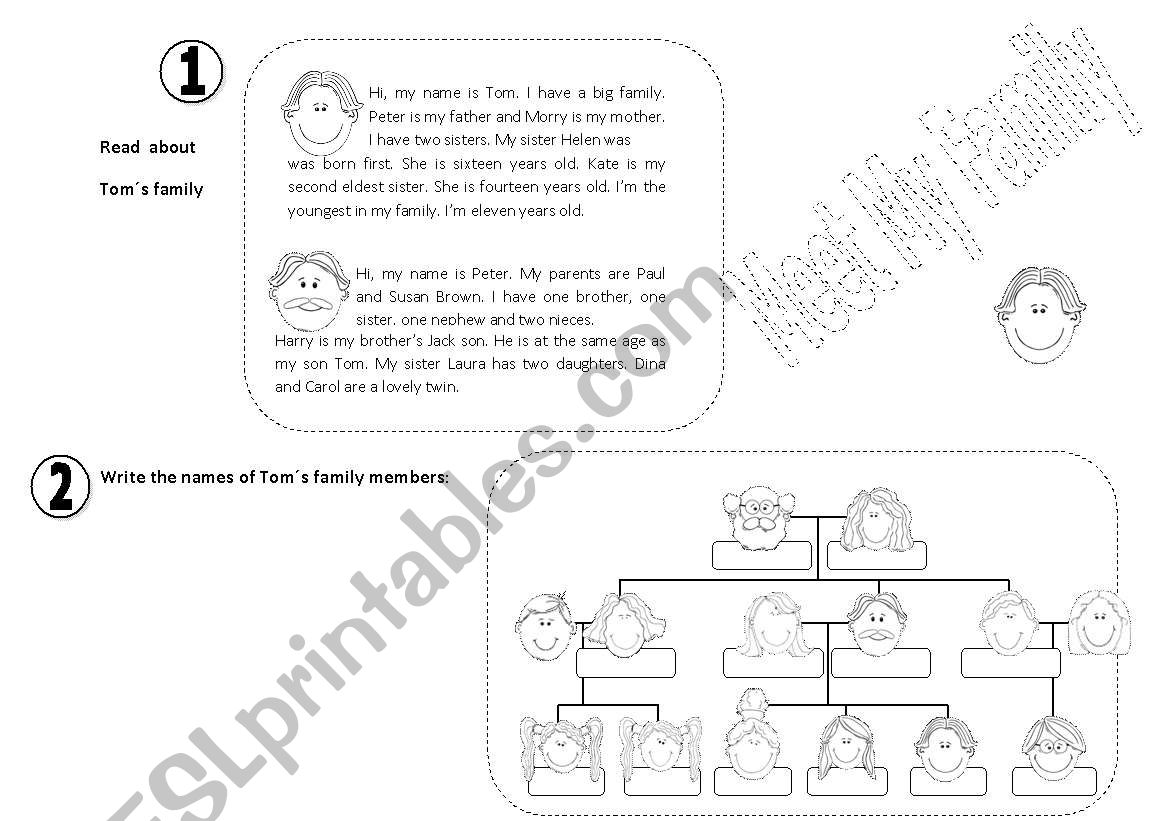 Family members worksheet