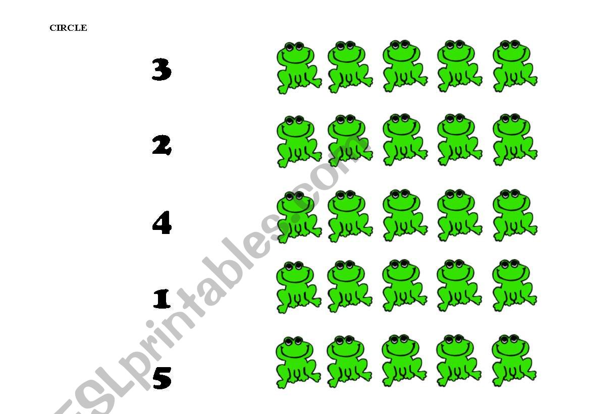 little frogs and numbers worksheet
