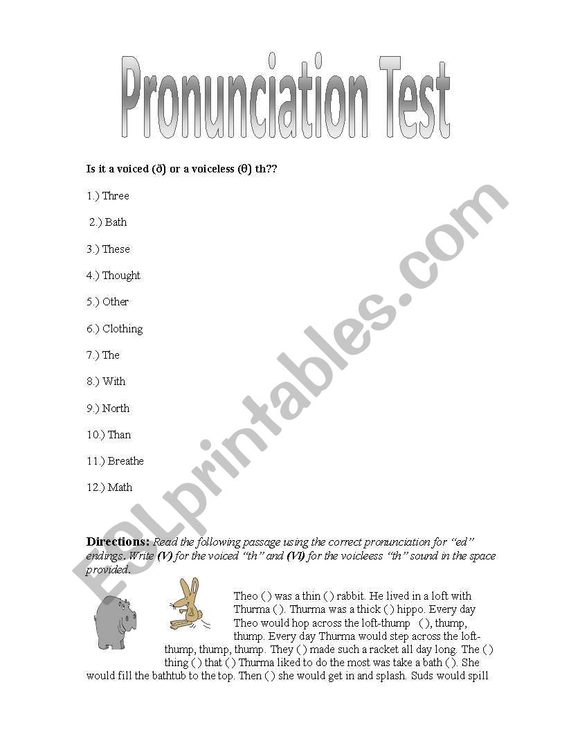 Voiced and Voicelss th pronunciation test