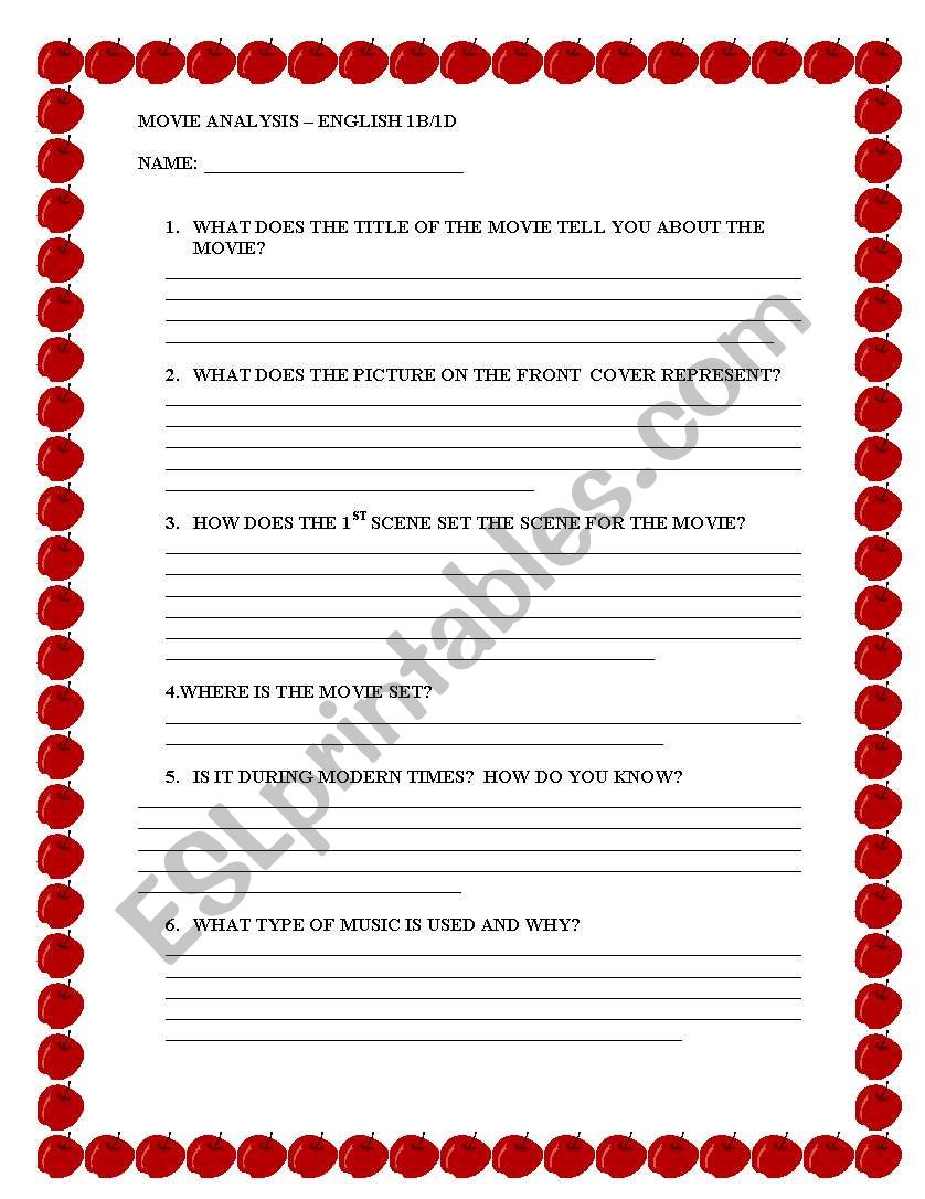 movie analysis worksheet