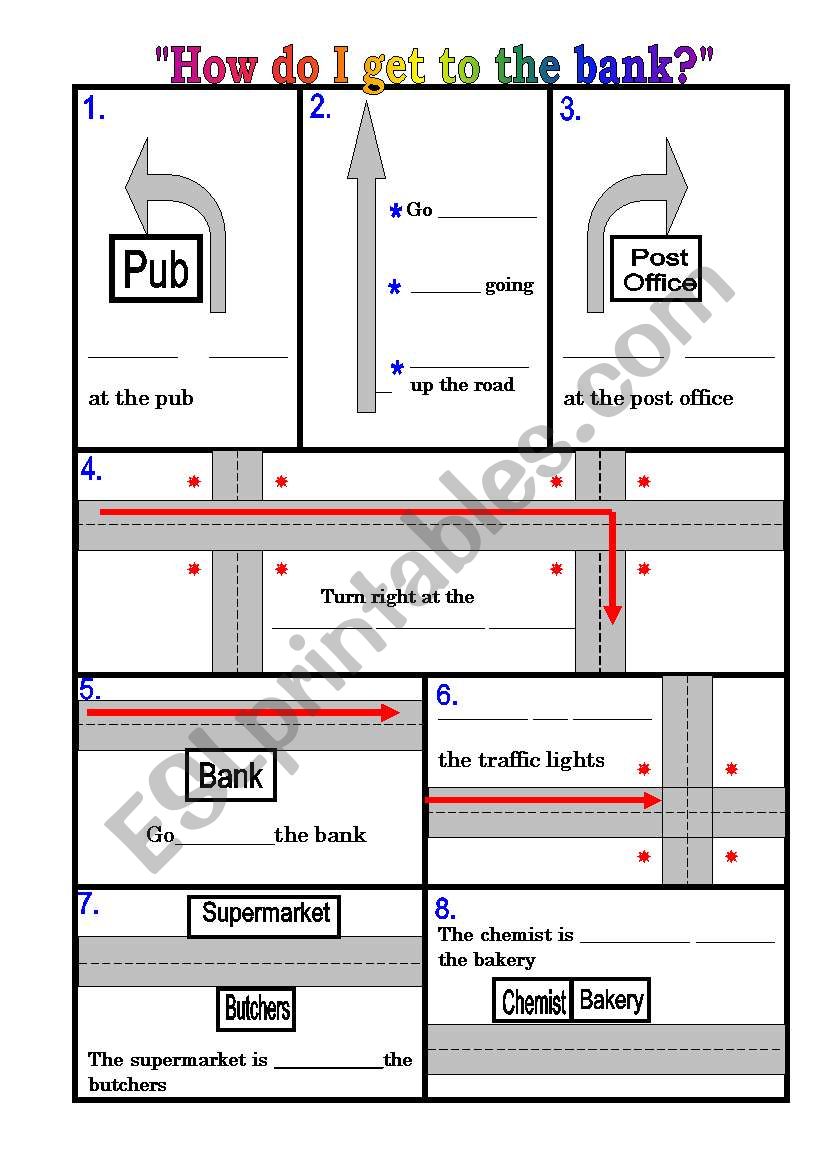 Directions - Phrase sheet worksheet