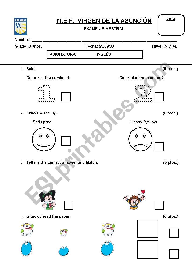 EXAM worksheet