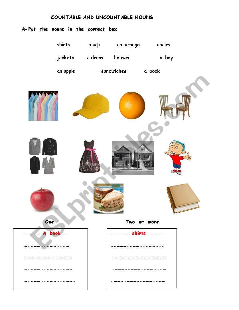 countable and uncountable food items