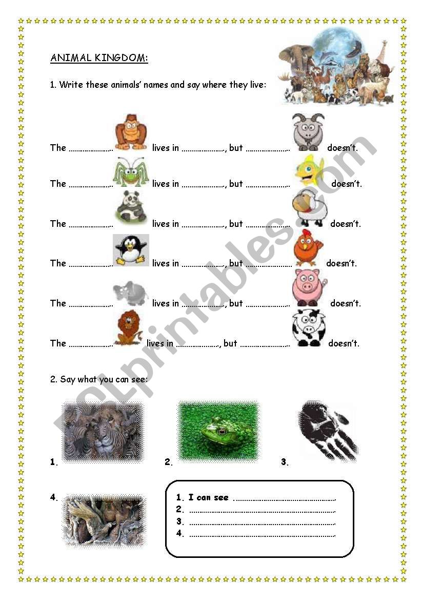 ANIMAL KINGDOM - ESL worksheet by Moriano