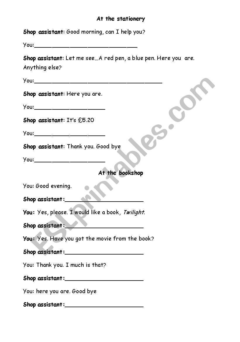 Open dialogues worksheet