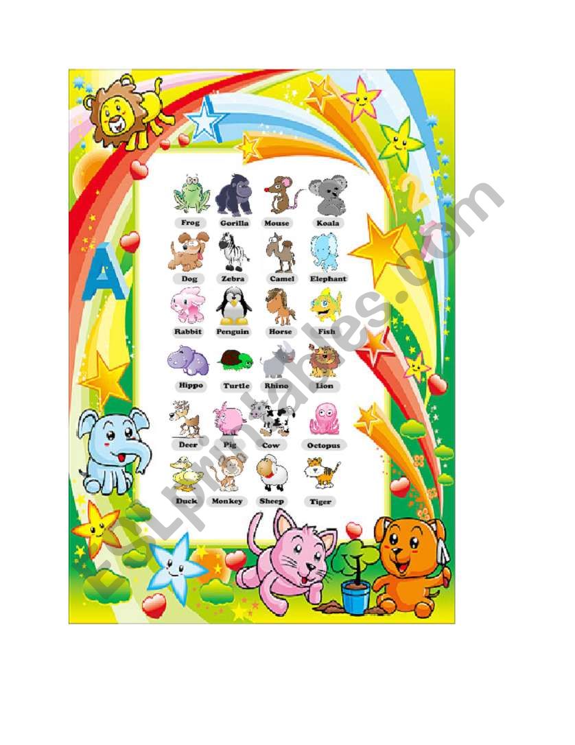 Animals Poster worksheet