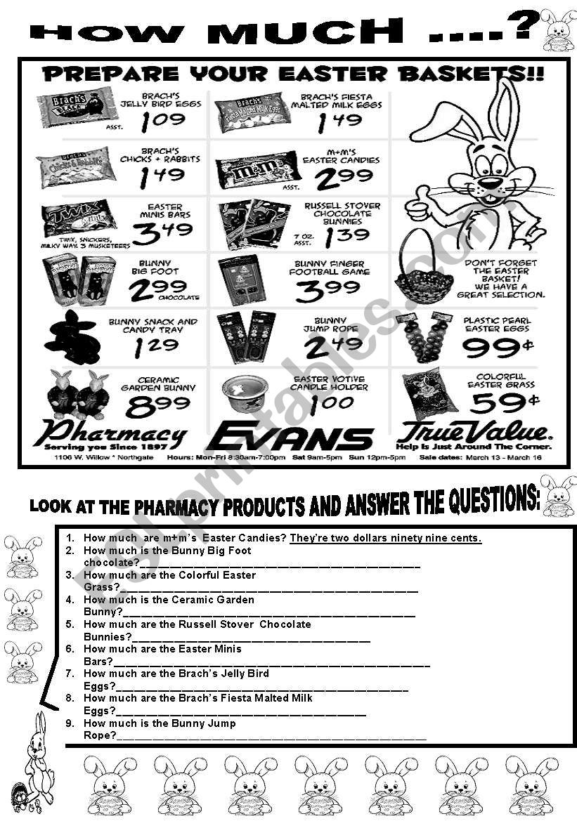 HOW MUCH...?- PRICES worksheet