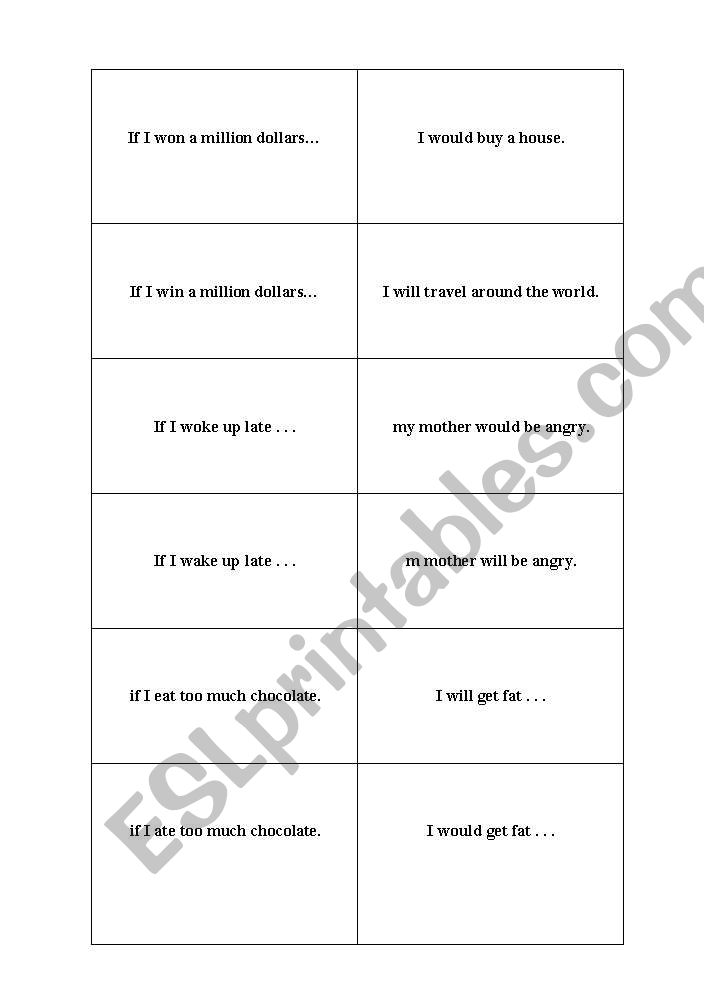 What If...?  Sentence Jigsaw worksheet