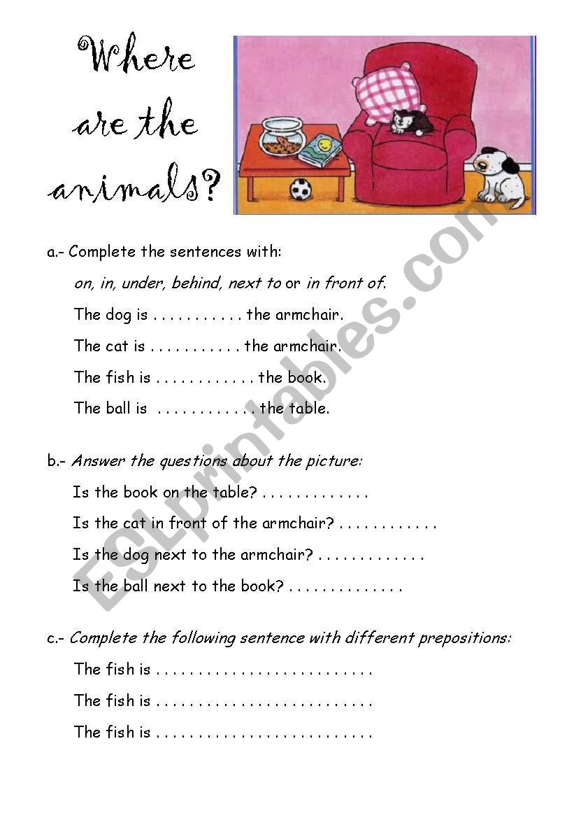 Prepositions worksheet worksheet