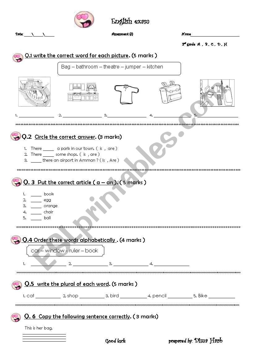 English test  worksheet