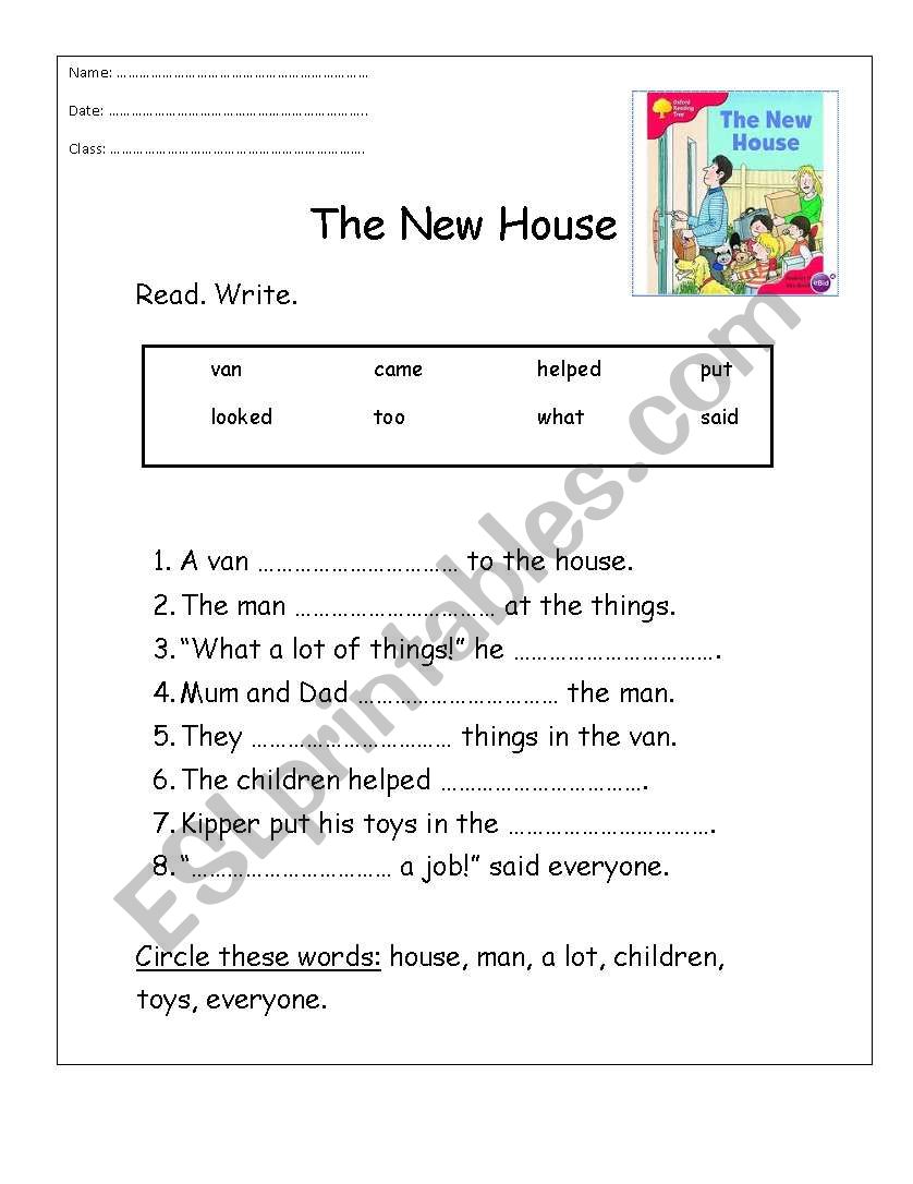 The New House worksheet