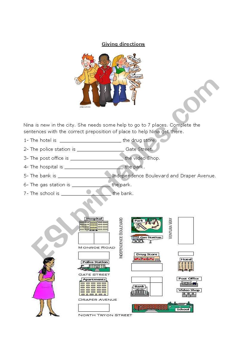 Prepositions of Place worksheet