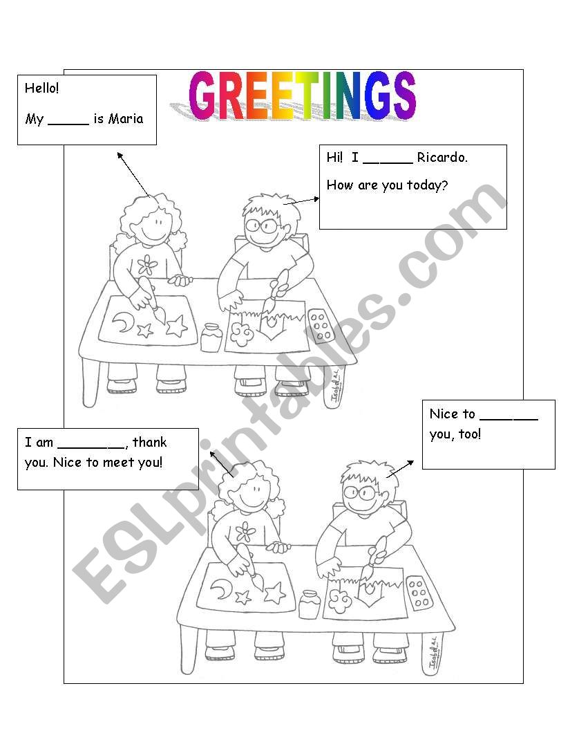 Greeting worksheet
