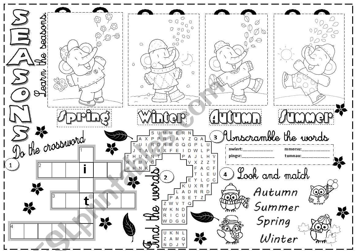 seasons worksheet