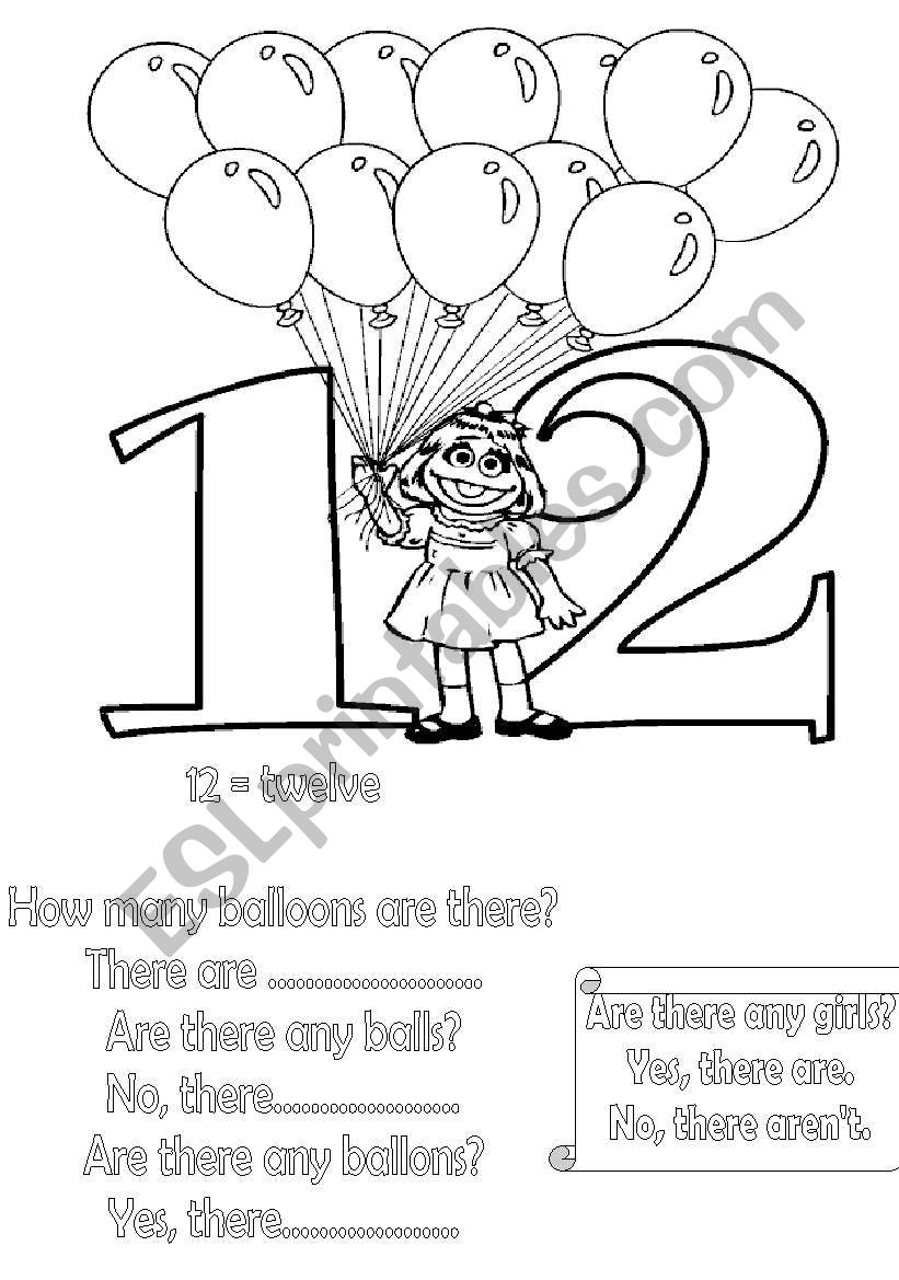 number twelve  worksheet