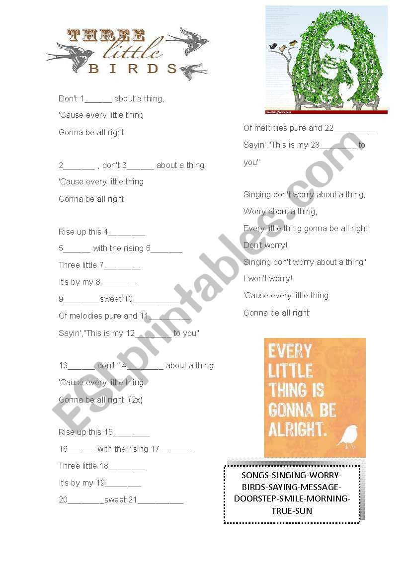 SONG worksheet